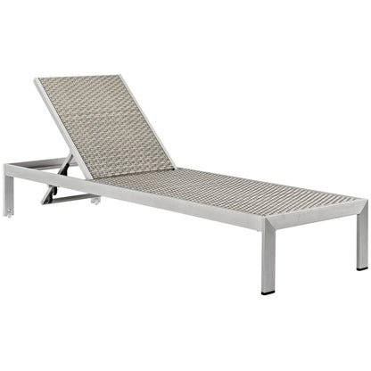 Modway Shore Outdoor Aluminum and Rattan Chaise