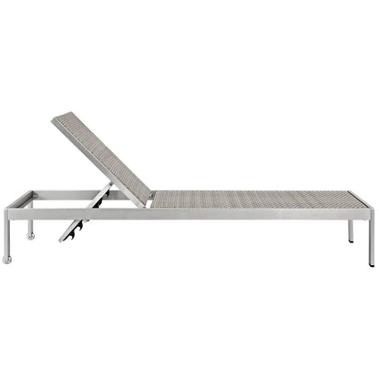 Modway Shore Outdoor Aluminum and Rattan Chaise