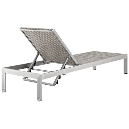 Modway Shore Outdoor Aluminum and Rattan Chaise