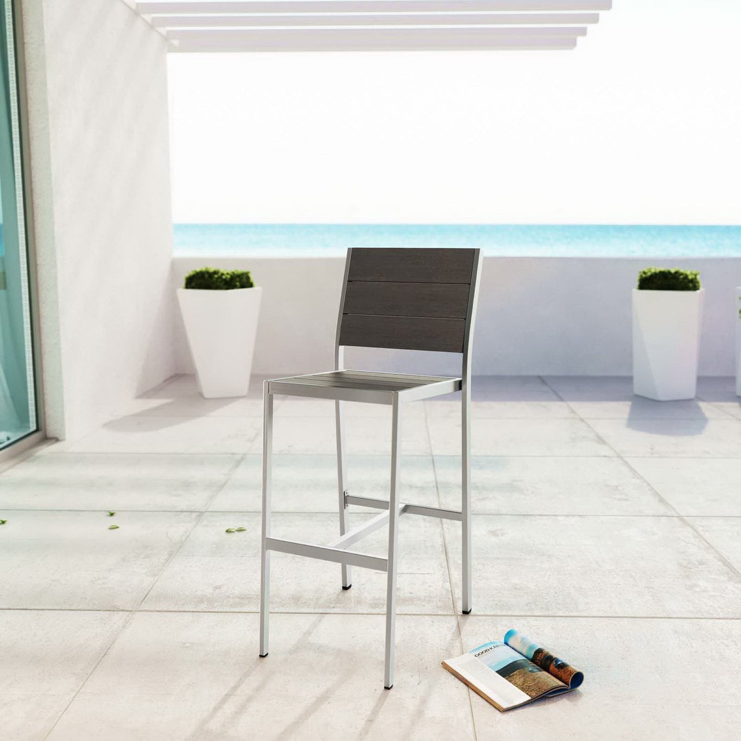 Modway Shore Outdoor Aluminum Armless Stool