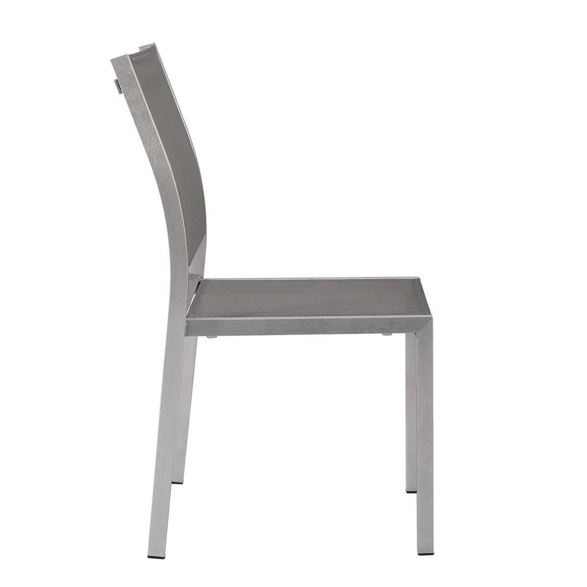 Shore Outdoor Patio Aluminum Side Chair by Modway with brushed aluminum frame on Tampa Home & Garden Store