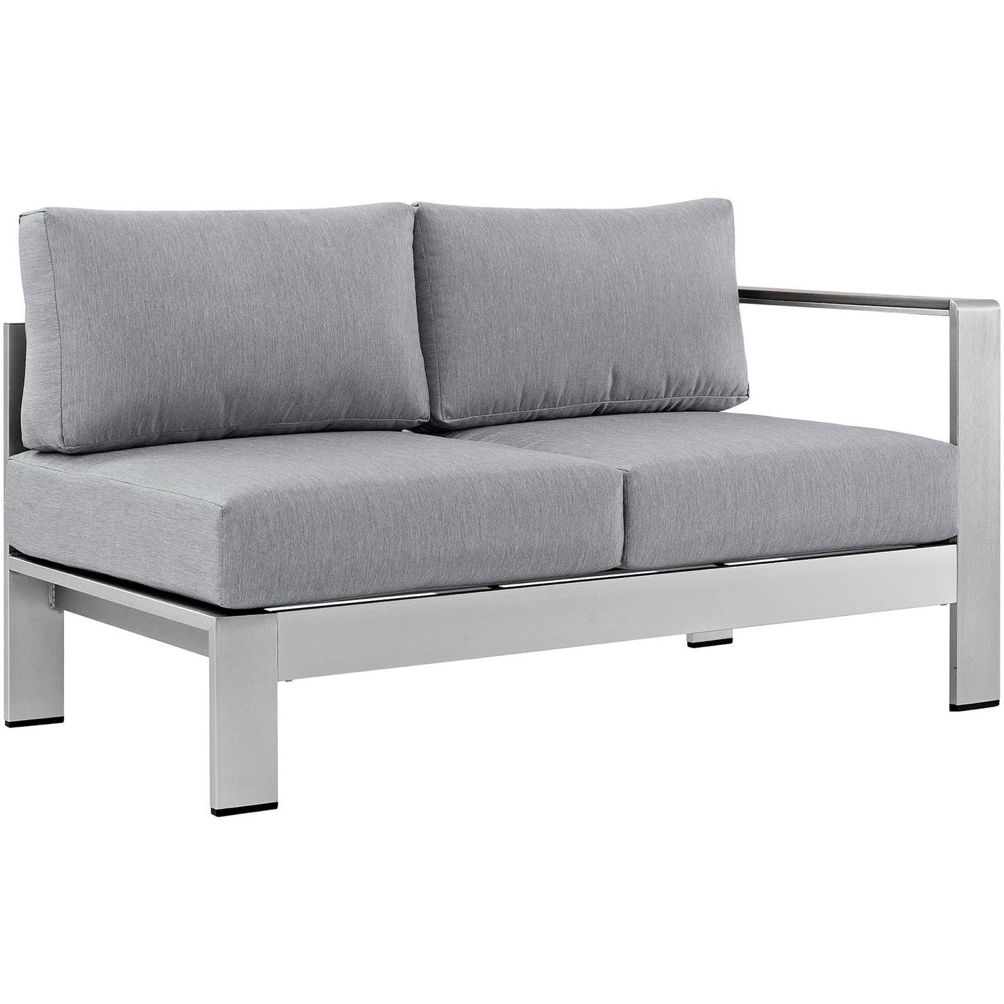 Shore Right Arm Corner Aluminum Patio Loveseat