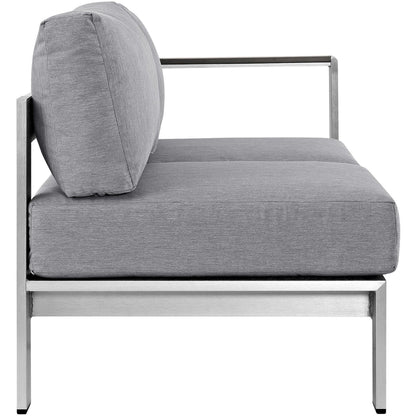 Shore Right Arm Corner Aluminum Patio Loveseat