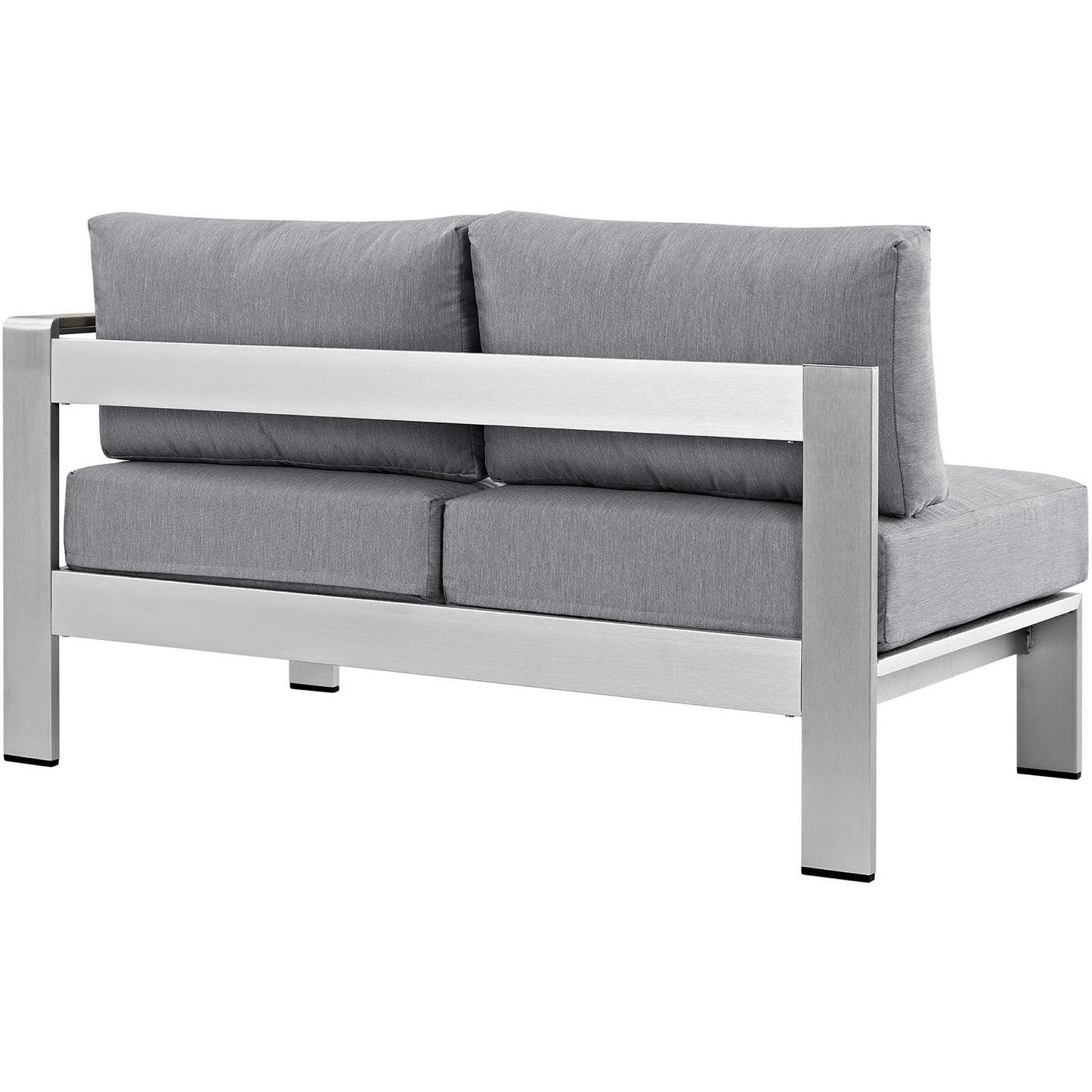 Shore Right Arm Corner Aluminum Patio Loveseat