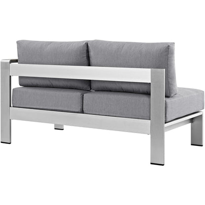 Shore Right Arm Corner Aluminum Patio Loveseat