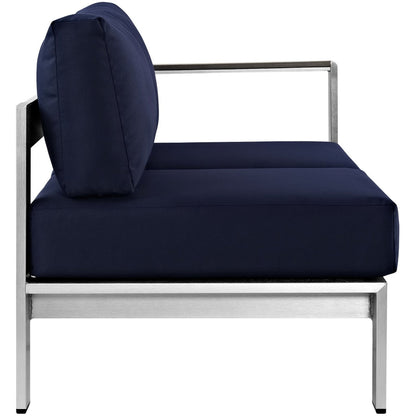 Shore Right Arm Corner Aluminum Patio Loveseat