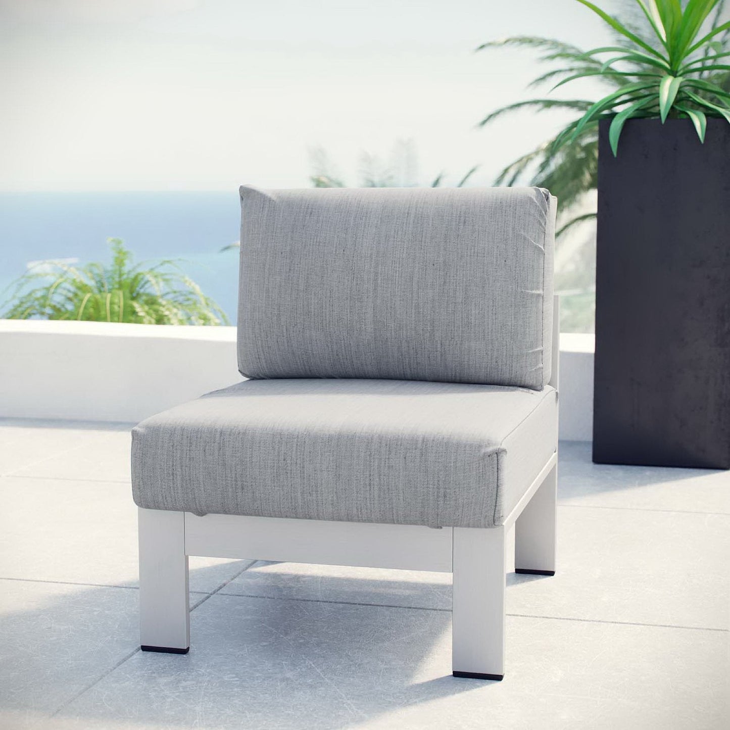 Shore Armless Outdoor Aluminum Patio Chair