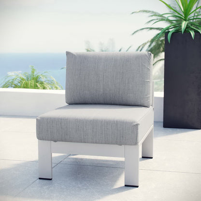Shore Armless Outdoor Aluminum Patio Chair