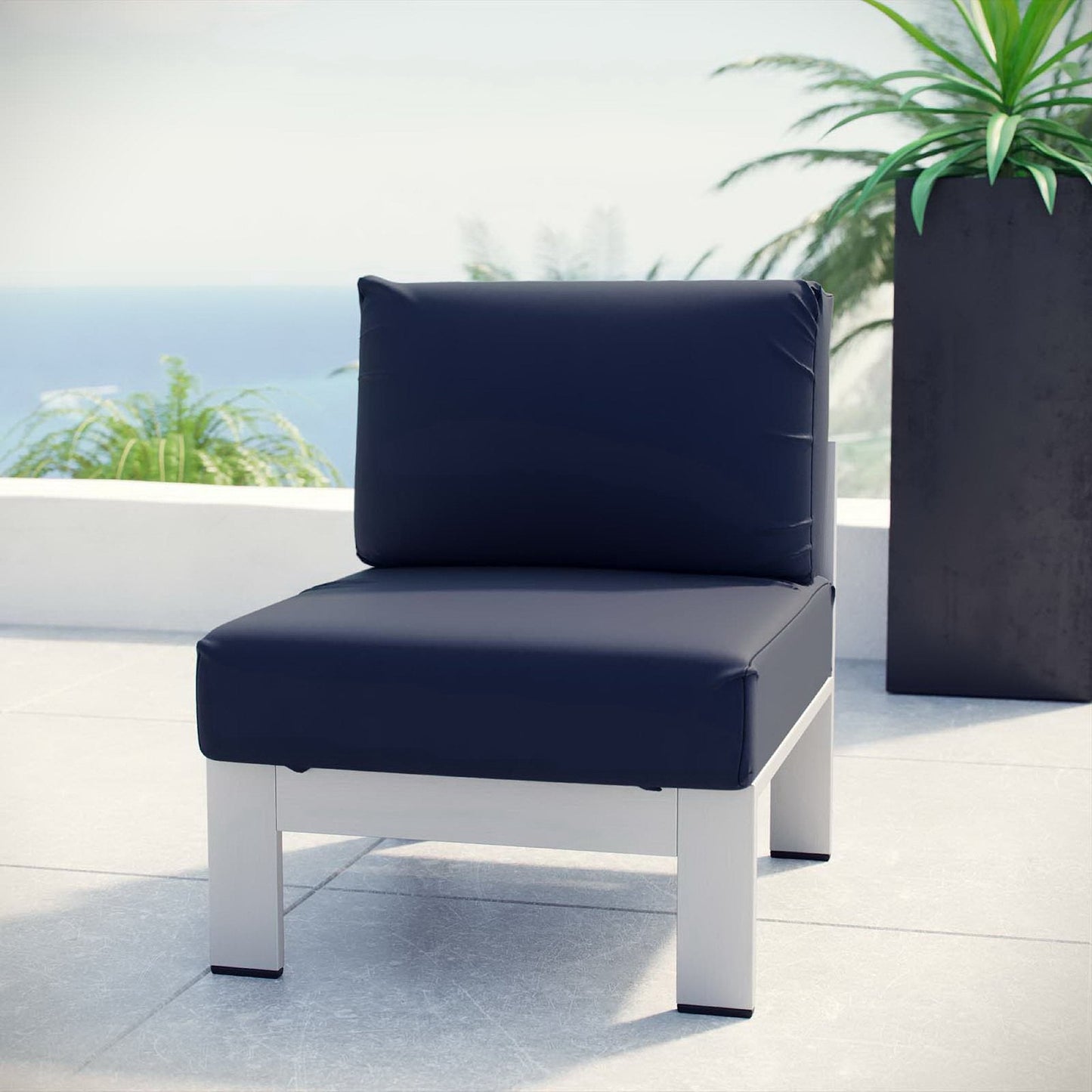 Shore Armless Outdoor Aluminum Patio Chair