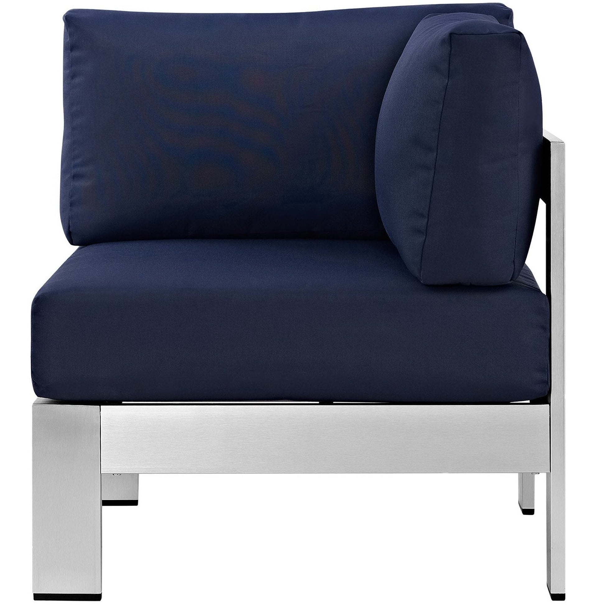 Shore Outdoor Patio Aluminum Corner Sofa navy cushions aluminum frame by Modway on Tampa Home & Garden Store