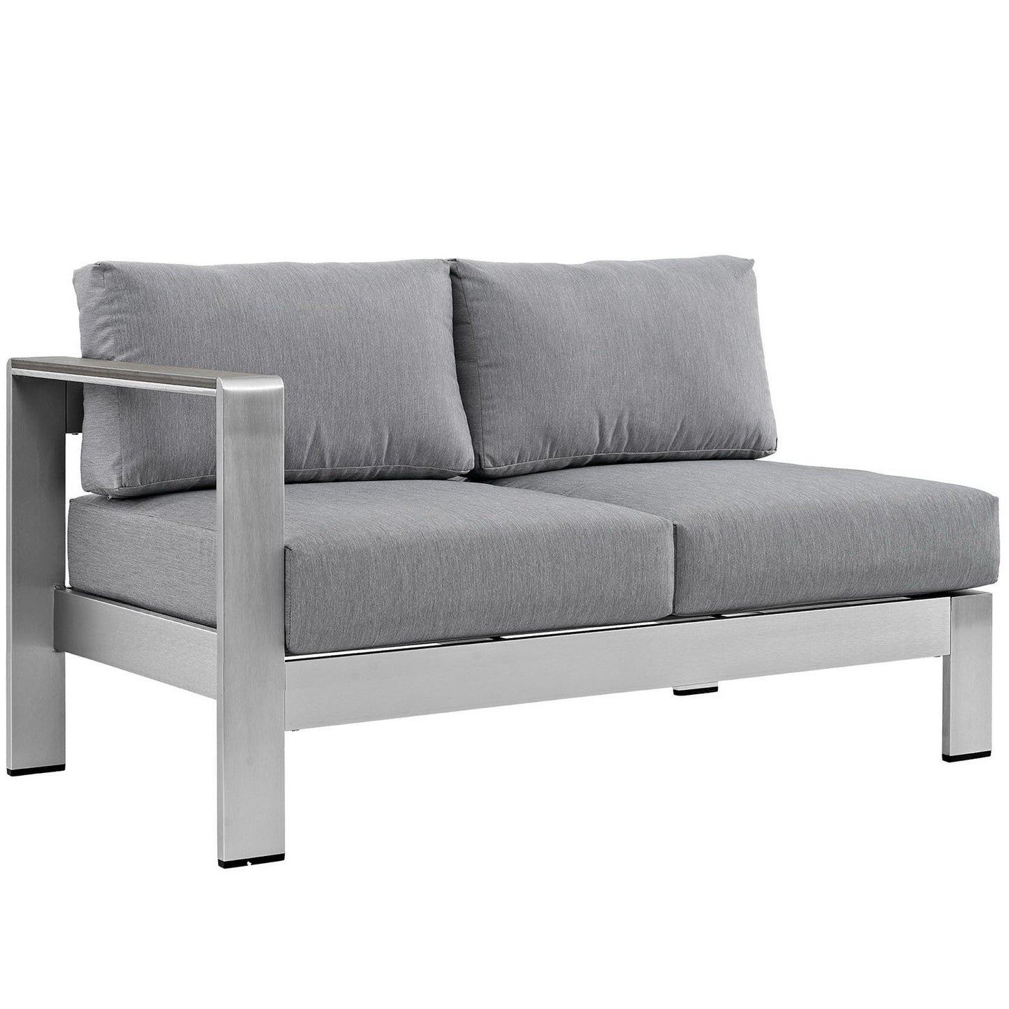 Shore Left Arm Outdoor Aluminum Loveseat