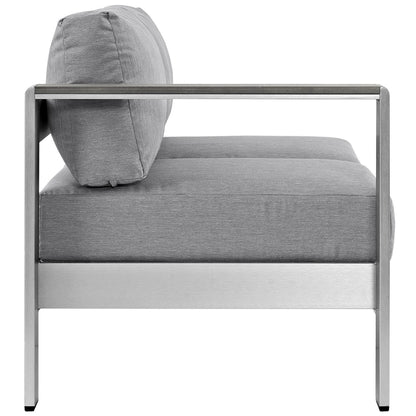 Shore Left Arm Outdoor Aluminum Loveseat