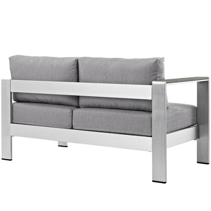 Shore Left Arm Outdoor Aluminum Loveseat