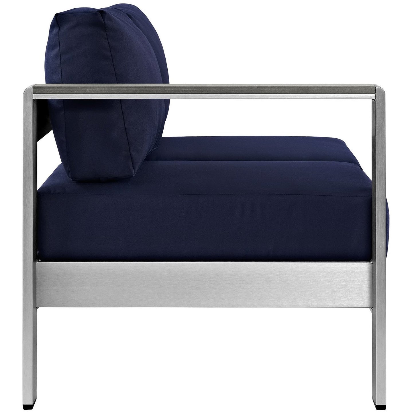 Shore Left Arm Outdoor Aluminum Loveseat