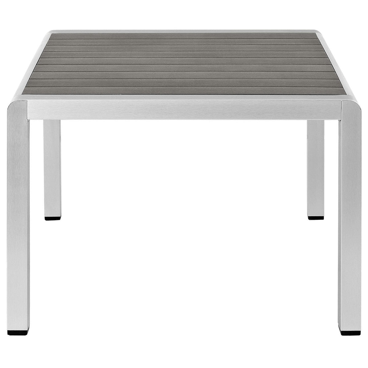Shore Outdoor Patio Aluminum Coffee Table by Modway with gray slat top on Tampa Home & Garden Store