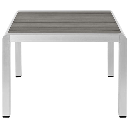 Shore Outdoor Patio Aluminum Coffee Table by Modway with gray slat top on Tampa Home & Garden Store