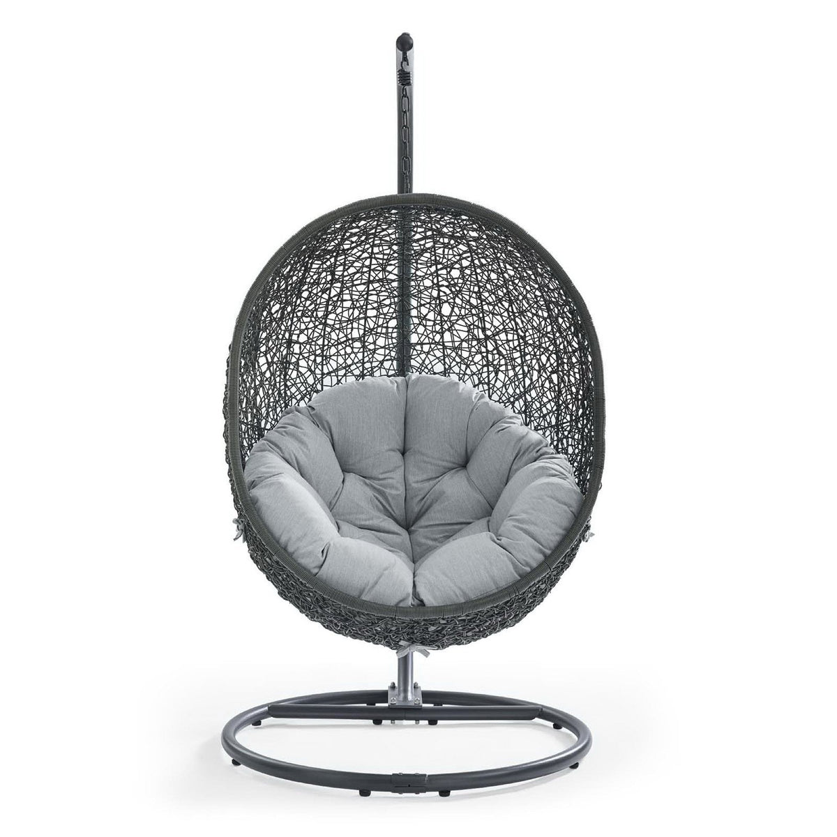 Hide Outdoor Patio Swing Chair With Stand by Modway, gray wicker hanging daybed on metal stand on Tampa Home & Garden Store