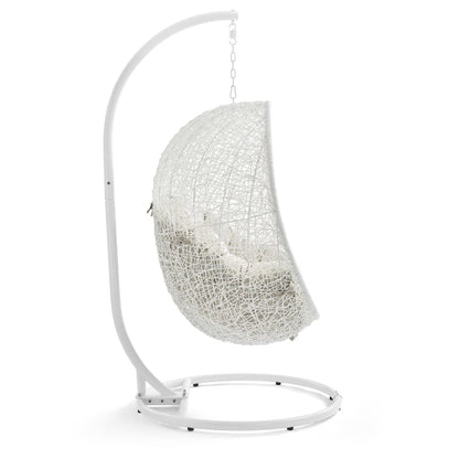 Hide outdoor patio swing chair with stand by Modway white wicker daybed on Tampa Home & Garden Store