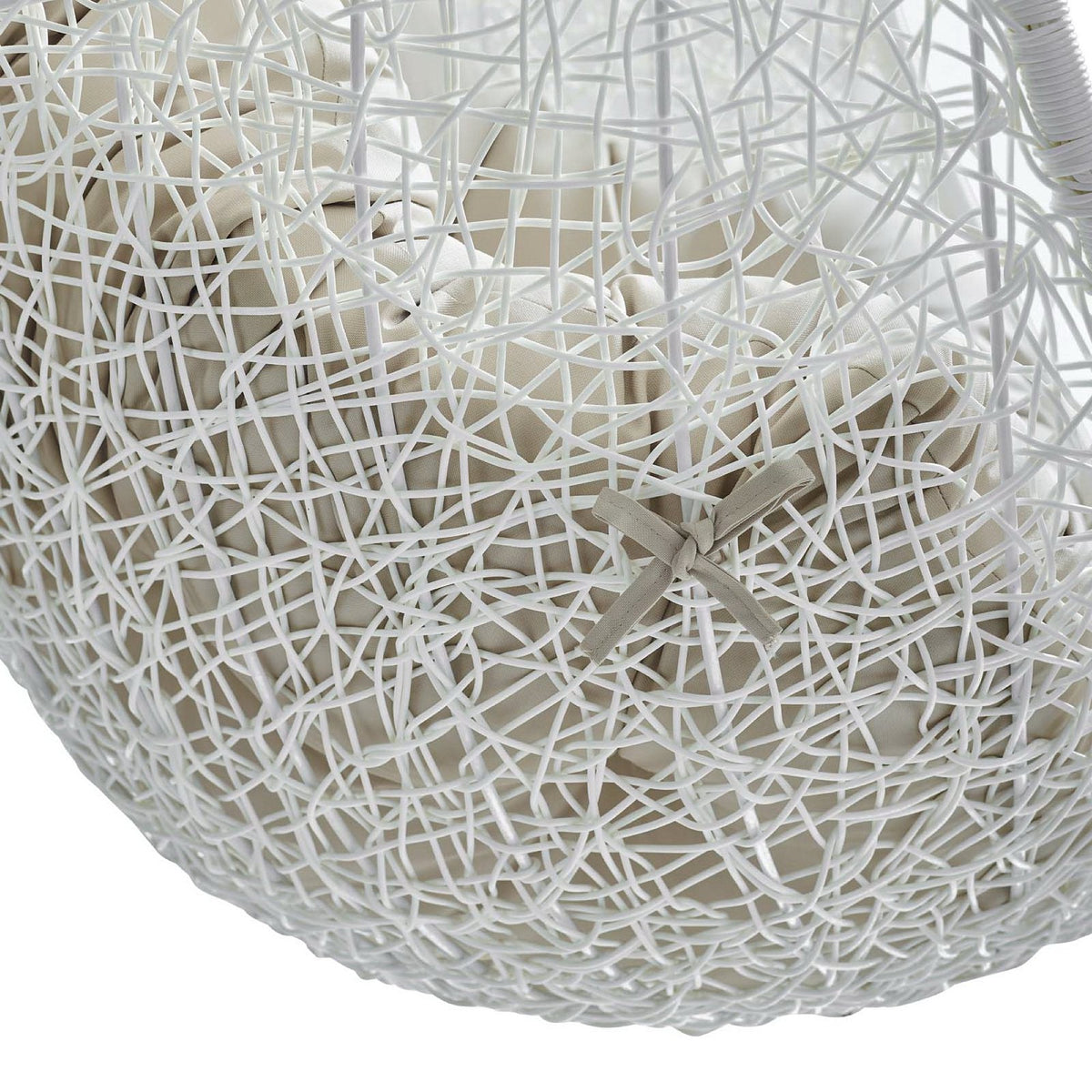 Hide Outdoor Patio Swing Chair With Stand white woven rattan close-up Modway on Tampa Home & Garden Store