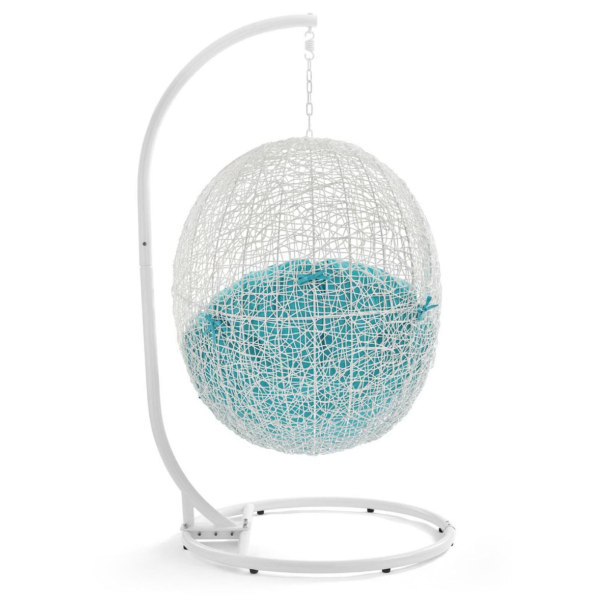 Modway Hide Outdoor Patio Swing Chair With Stand white wicker egg chair turquoise cushion on Tampa Home & Garden Store