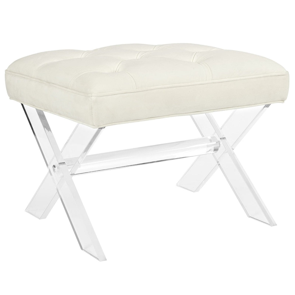 Swift Bench by Modway, ivory tufted living room bench with chrome metal legs on Tampa Home & Garden Store