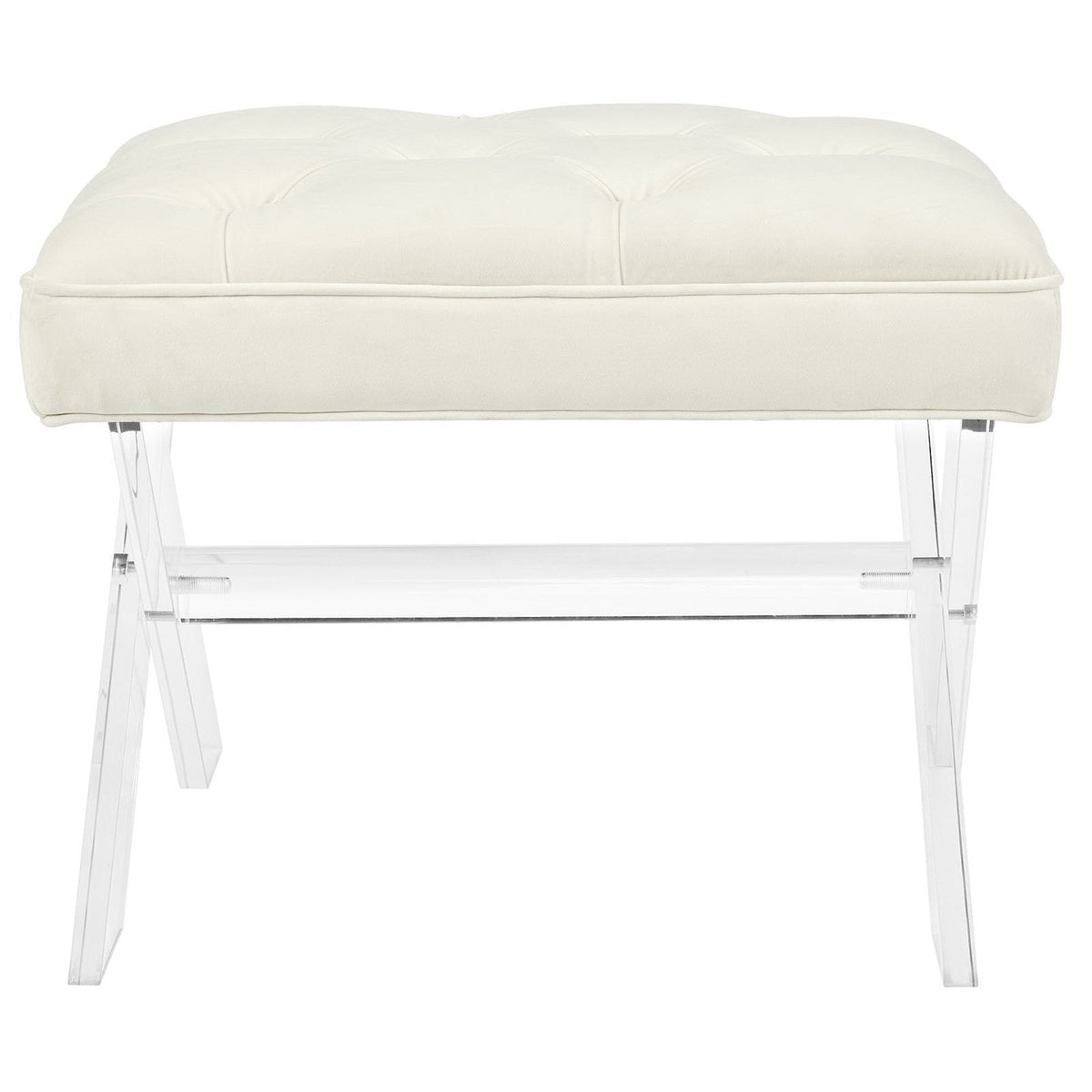 Swift Bench by Modway, ivory tufted living room bench with clear acrylic legs on Tampa Home & Garden Store