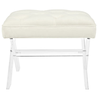 Swift Bench by Modway, ivory tufted living room bench with clear acrylic legs on Tampa Home & Garden Store