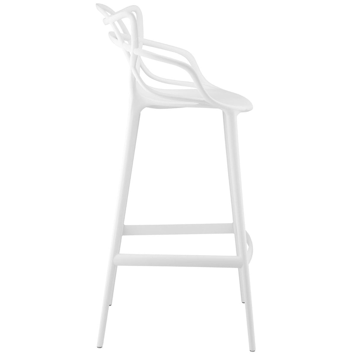 Entangled Bar Stool white plastic seat with sculptural back by Modway on Tampa Home & Garden Store