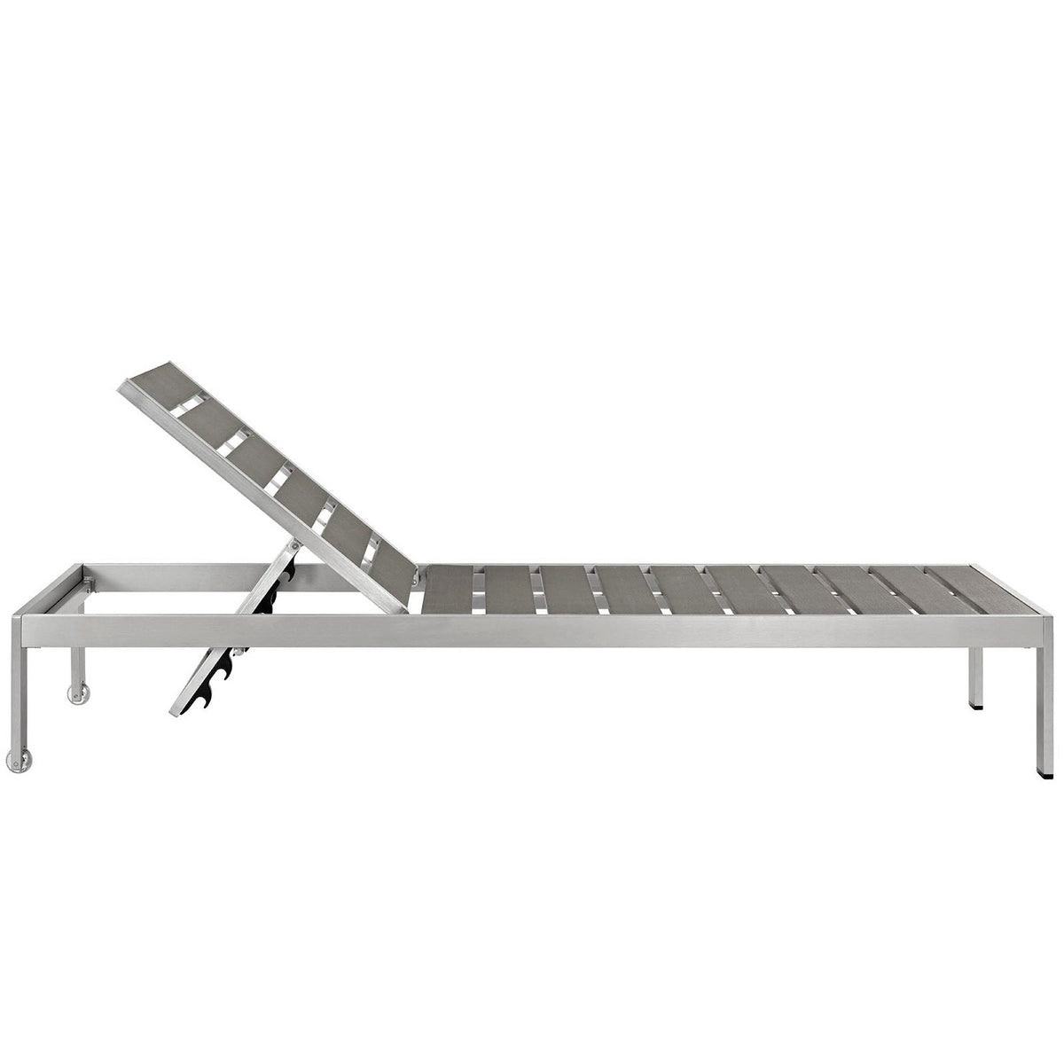 Shore outdoor aluminum chaise set of 4 with slatted seats and adjustable backs on Tampa Home & Garden Store