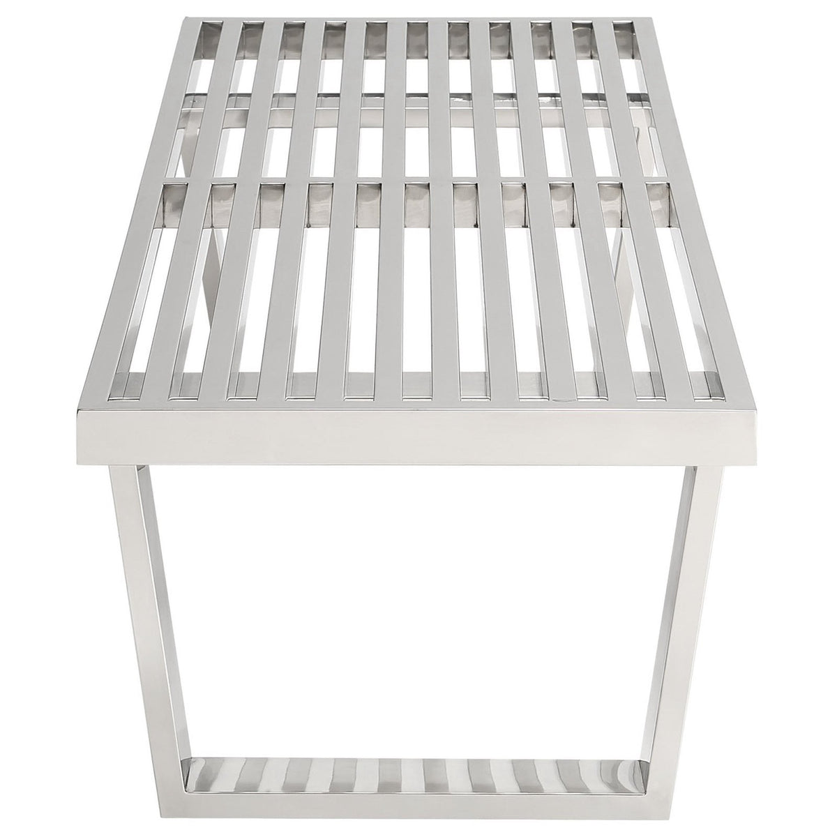 Stainless steel sauna bench, 4 ft with slatted top on Tampa Home & Garden Store