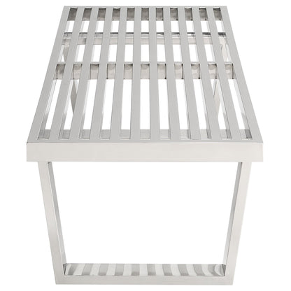 Stainless steel sauna bench, 4 ft with slatted top on Tampa Home & Garden Store