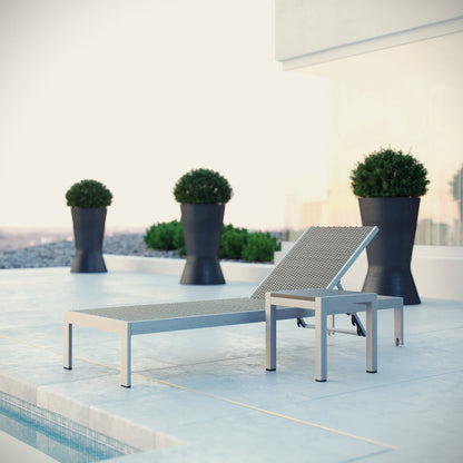 Shore 2 Piece Outdoor Patio Set white metal frame and woven mesh seating on Tampa Home & Garden Store