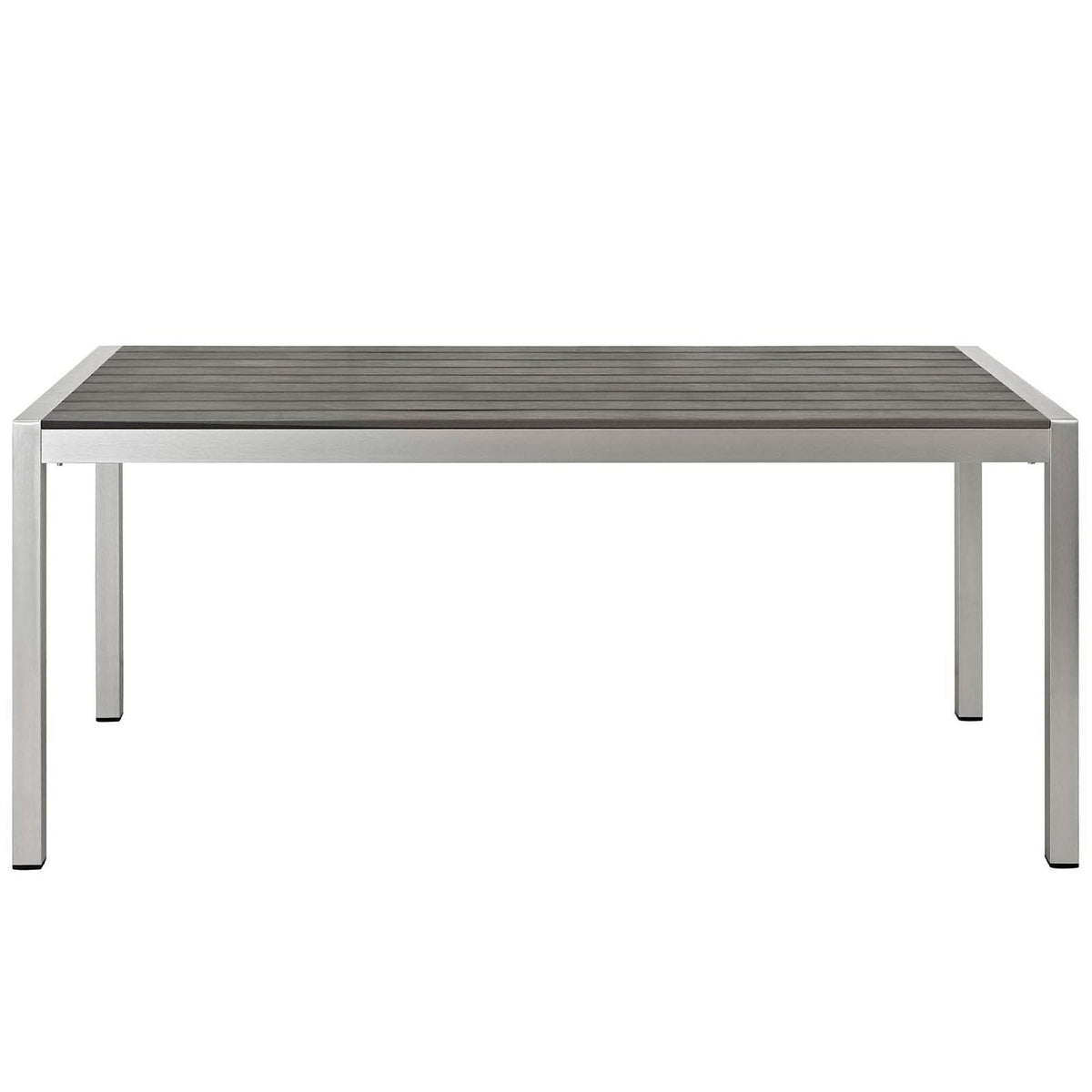 Shore 3 Piece Outdoor Patio Aluminum Dining Table with slatted wood top and metal frame on Tampa Home & Garden Store