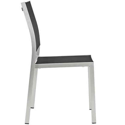 Shore outdoor dining chair with aluminum frame and black fabric seat by Modway on Tampa Home & Garden Store