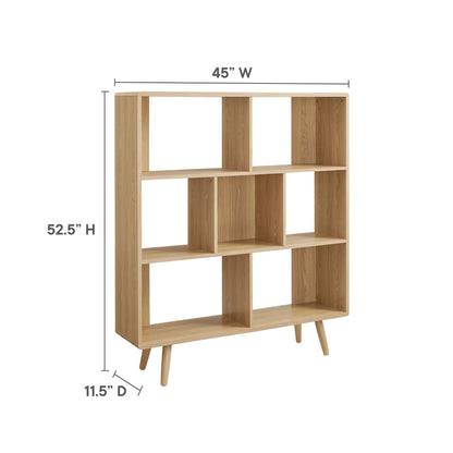 Transmit 7-Shelf Wood Grain Bookcase by Modway, living room storage unit on Tampa Home & Garden Store