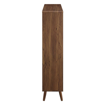 Transmit 7 Shelf Wood Grain Bookcase, wood finish, tapered legs by HouseOfZazla on Tampa Home & Garden Store