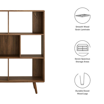 Transmit 7-shelf wood grain bookcase by Modway with smooth laminate finish on Tampa Home & Garden Store