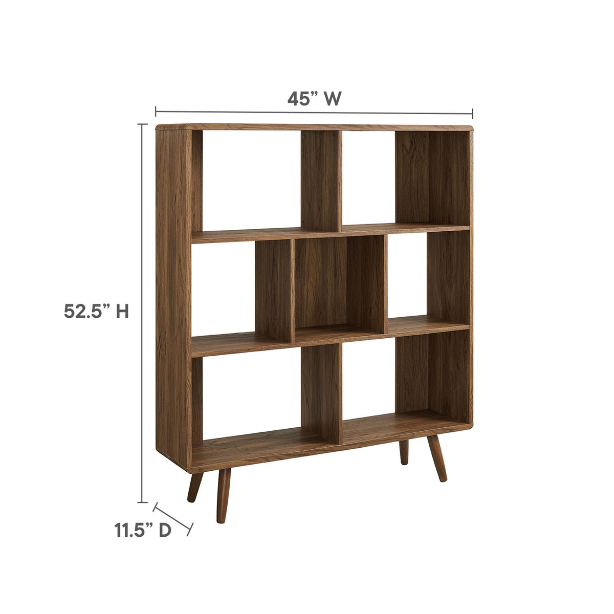 Transmit 7-shelf wood grain bookcase for the living room, 45in wide on Tampa Home & Garden Store
