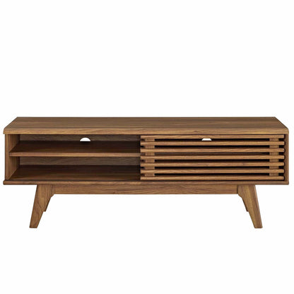 Render TV Stand by Modway wooden oak media console with slatted panel HouseOfZazla on Tampa Home & Garden Store