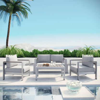 Shore Six Piece Patio and Aluminum Sofa Set