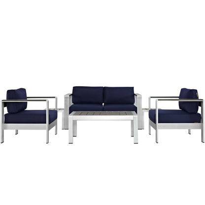 Shore Six Piece Patio and Aluminum Sofa Set
