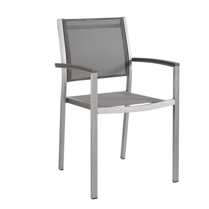 Shore outdoor patio aluminum dining chair set of 2 in gray mesh by Modway on Tampa Home & Garden Store