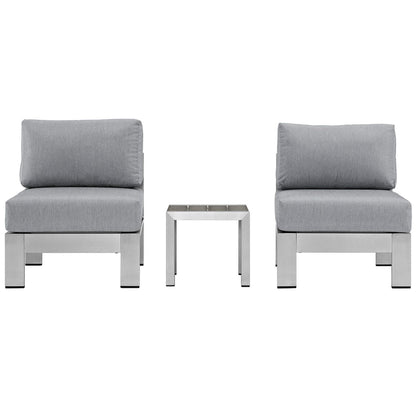 Shore 3 Piece Outdoor Patio Aluminum Sofa Set