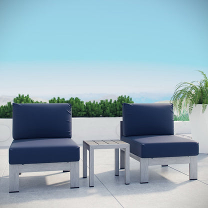 Shore 3 Piece Outdoor Patio Aluminum Sofa Set