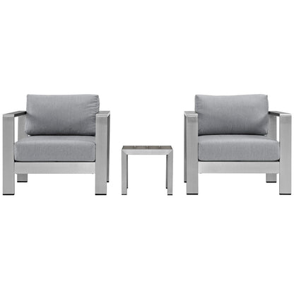 Shore 3 Piece Outdoor Aluminum Furniture Set