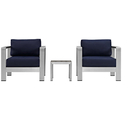 Shore 3 Piece Outdoor Aluminum Furniture Set