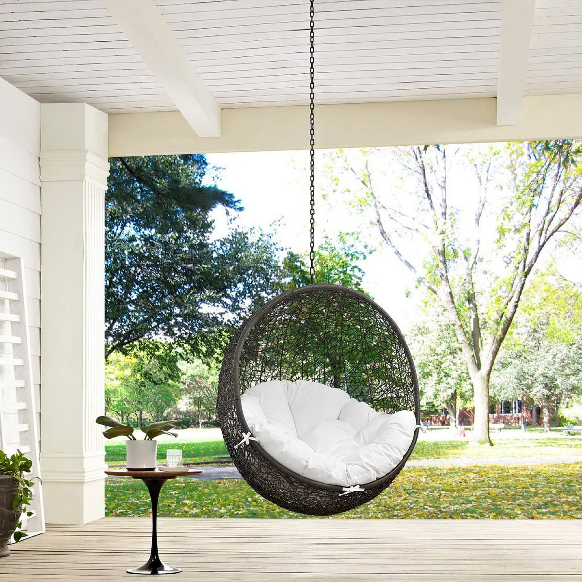 Hide Outdoor Patio Swing Chair Without Stand by Modway, black wicker hanging chair on Tampa Home & Garden Store