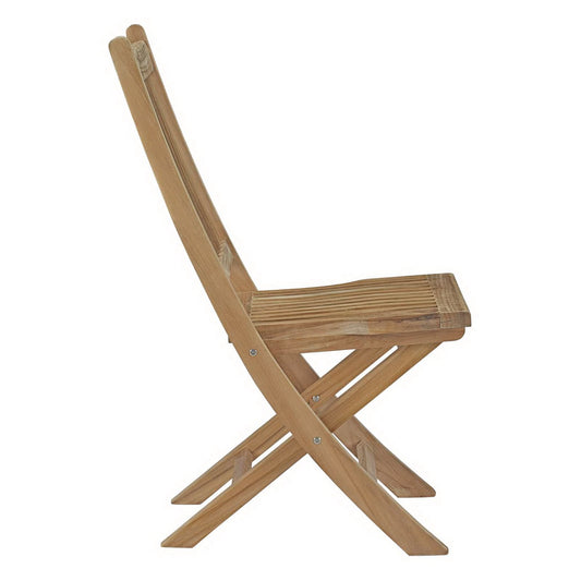 Marina outdoor teak folding chair for bar and dining, natural wood finish, by HouseOfZazla on Tampa Home & Garden Store