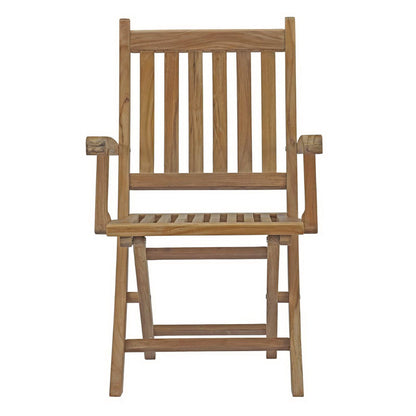 Marina outdoor teak folding chair with slatted back and seat by Modway on Tampa Home & Garden Store