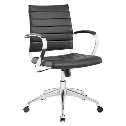 Jive mid-back black leather Modway office chair with chrome frame and padded arms on Tampa Home & Garden Store
